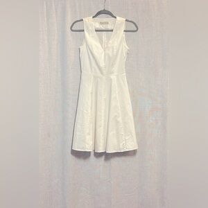 STEFANEL Italian cotton v-neck fit & flare graduation or bridal dress. Size 2.